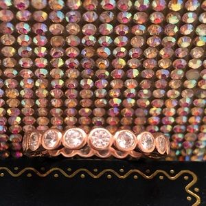 NWOT Sterling Silver Rose Goldplate Cubic Zirconia Anniversary Ring